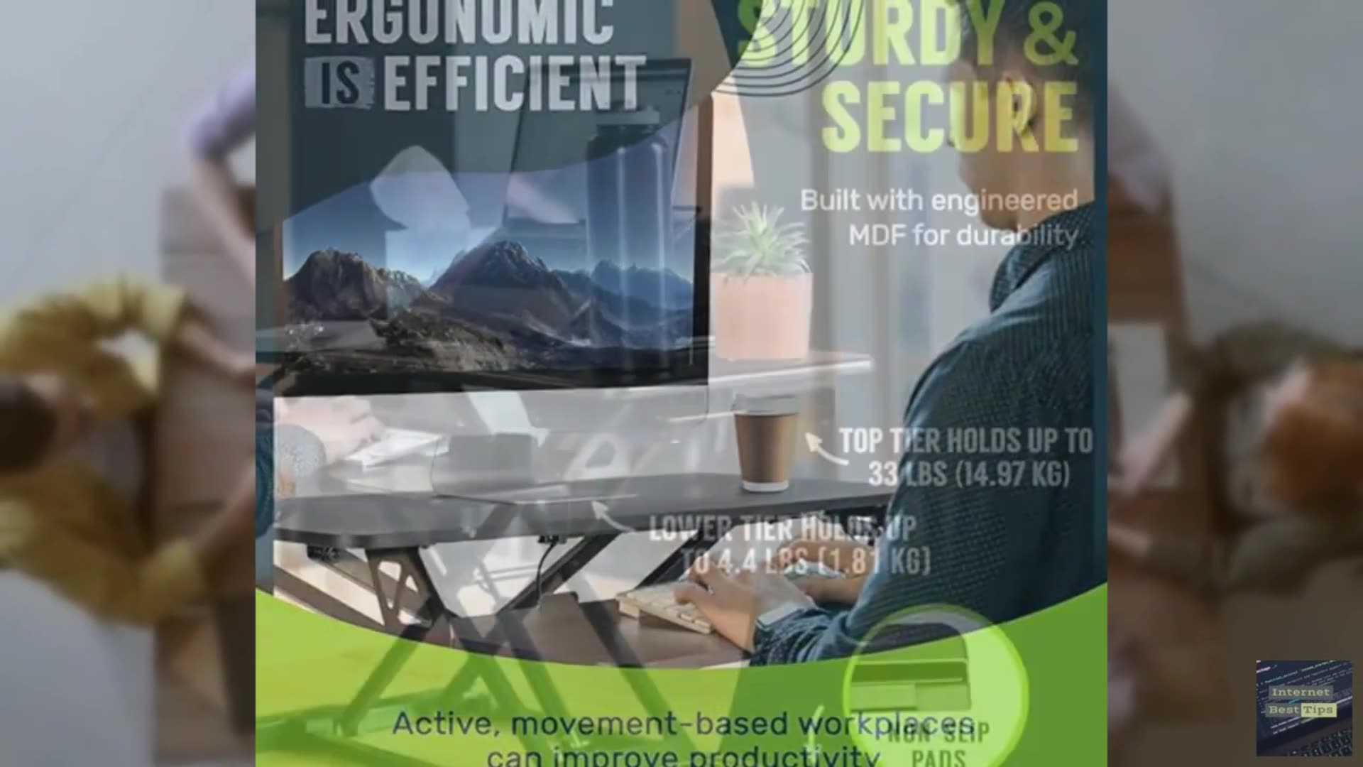 TechOrbits OF-S06-2 Desk Converter-37-inch Height Adjustable, MDF Wood, Sit-to-S