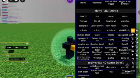 Roblox exploiting in a shitty f3x game