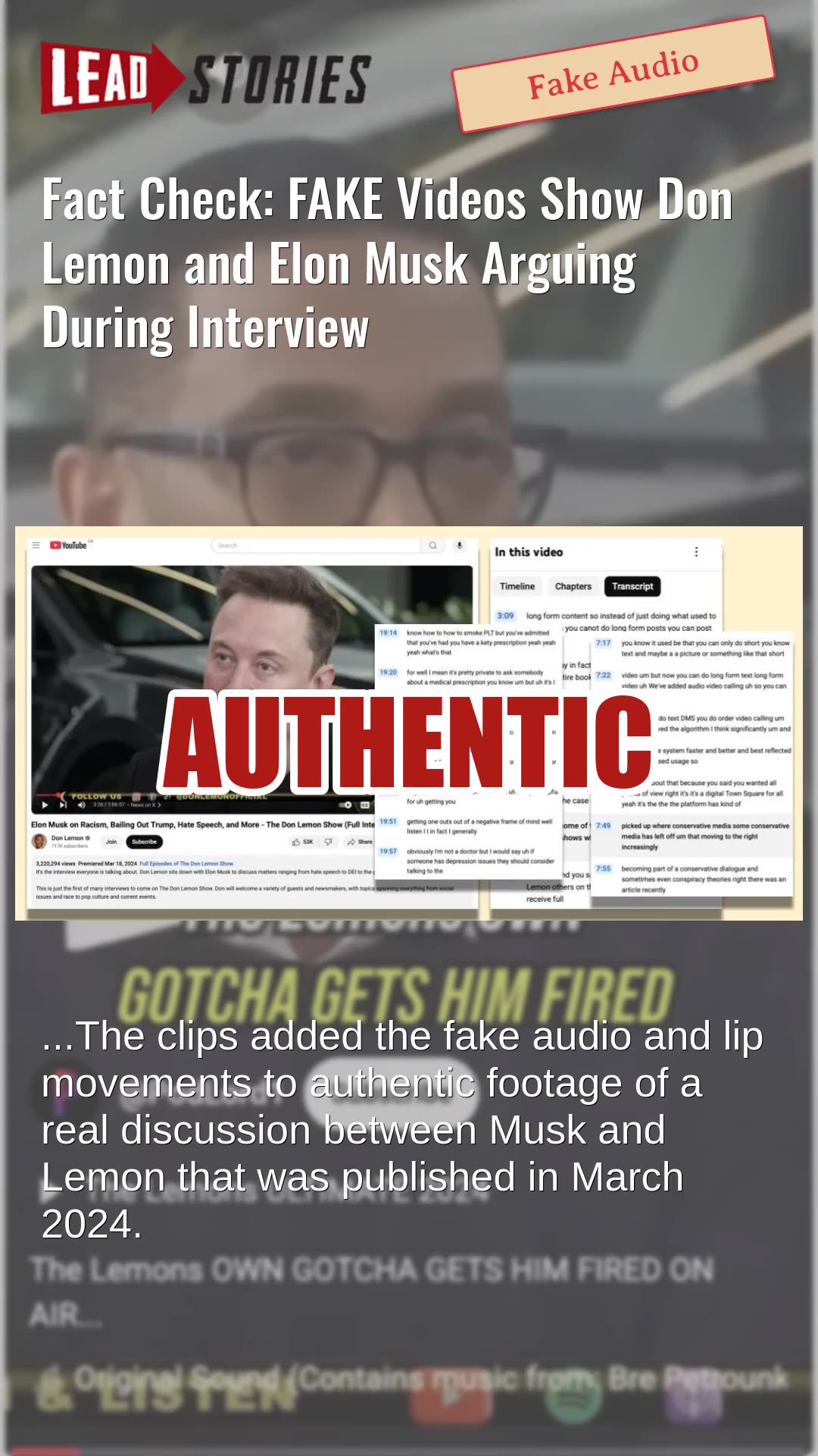 Fact Check: FAKE Videos Show Don Lemon and Elon Musk Arguing During Interview