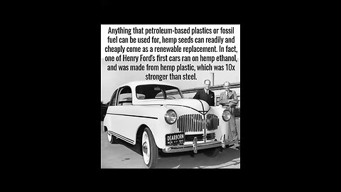 Henry Ford’s plastic hemp car made in 1941. It not only ran off of hemp seed oil