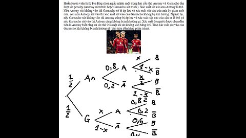 Toán 12: Huấn luyện viên Erik Ten Hag chọn ngẫu nhiên một trong hai cầu thủ Antony và Garnacho lần