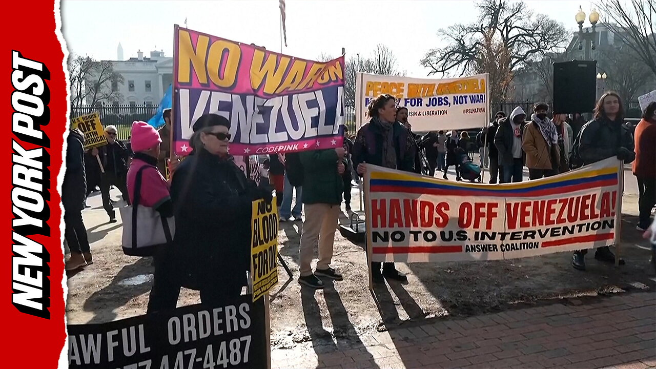 Protesters rally outside white house against US escalation in Venezuela
