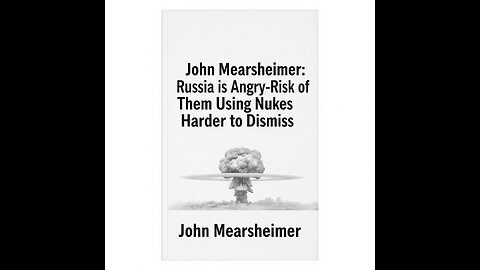 John Mearsheimer: Russia is Angry-Risk of Them Using Nukes Harder to Dismiss