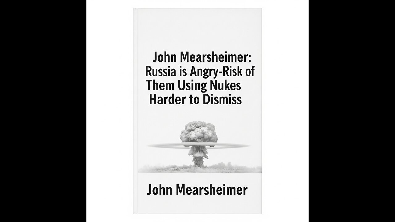 John Mearsheimer: Russia is Angry-Risk of Them Using Nukes Harder to Dismiss