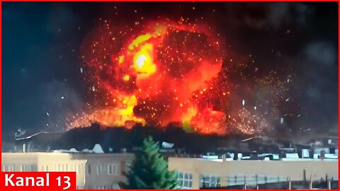 Huge blast at Russian army ammunition depot in Donetsk： Residents say it was struck