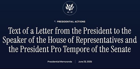 ⚠️6.23.25 - THE LETTER TRUMP RELEASED TODAY THAT VIOLATES HIS AUTHORITY & HIS OATH TO THE PEOPLE