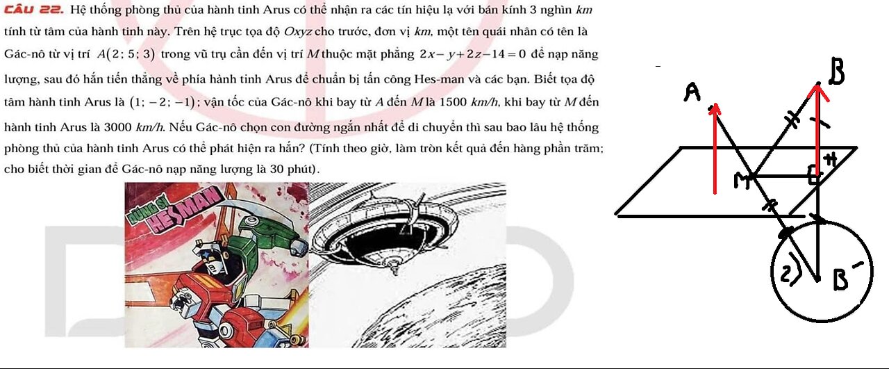 Toán 12: Nguồn: DPAD. Hệ thống phòng thủ của hành tình Arus có thể nhận ra các tín hiệu lạ với bán