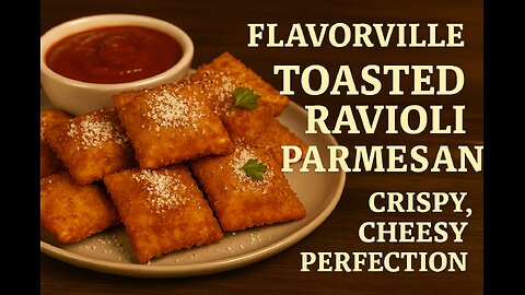 FlavorVille Toasted Ravioli Parmesan | Crispy, Cheesy Perfection ⸻