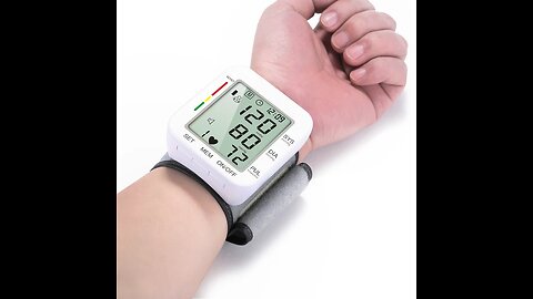 Rechargeable Electronic Wrist Blood Pressure Monitor, with Accurate Fast Reading, Large Display