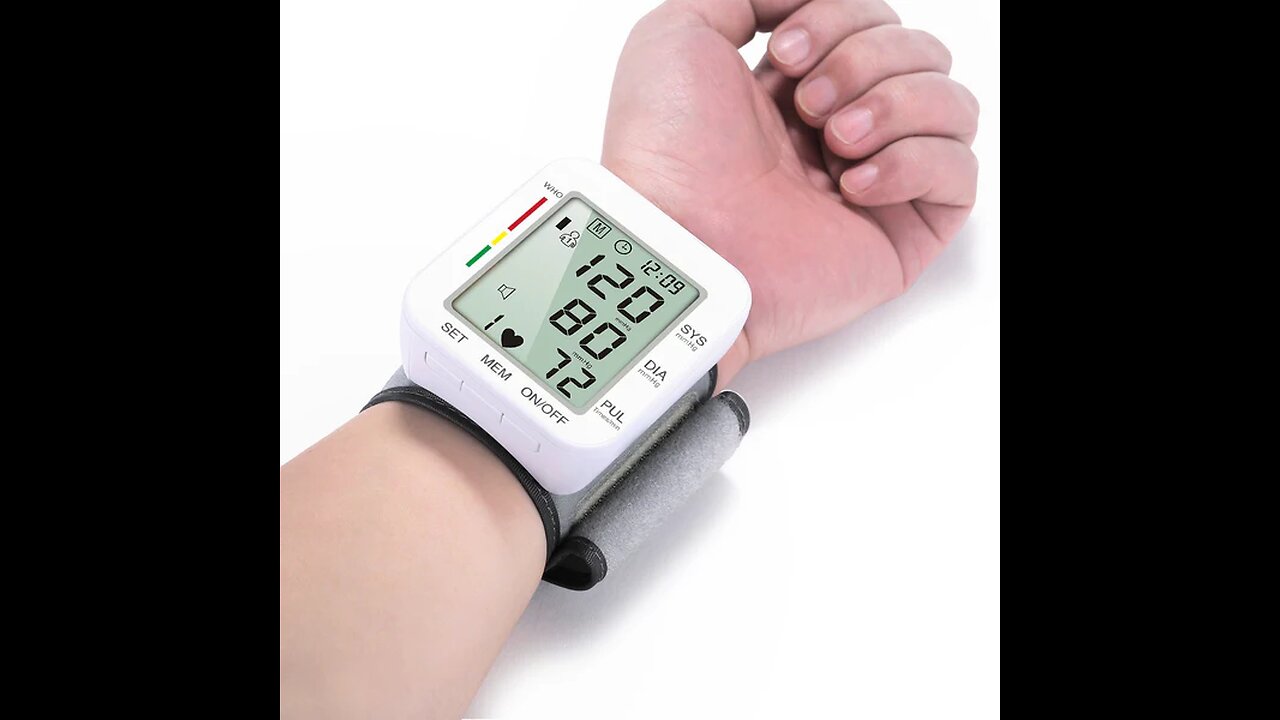 Rechargeable Electronic Wrist Blood Pressure Monitor, with Accurate Fast Reading, Large Display