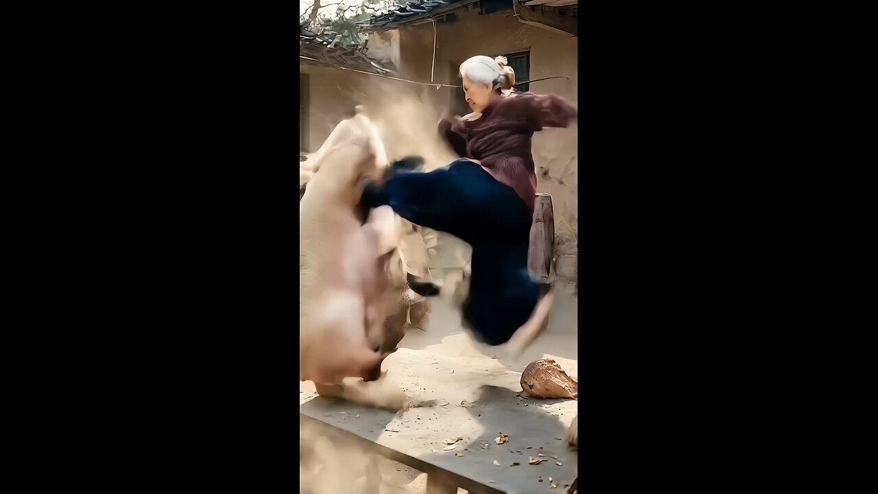 Women and pig 🐖 fight Amazing Ai video