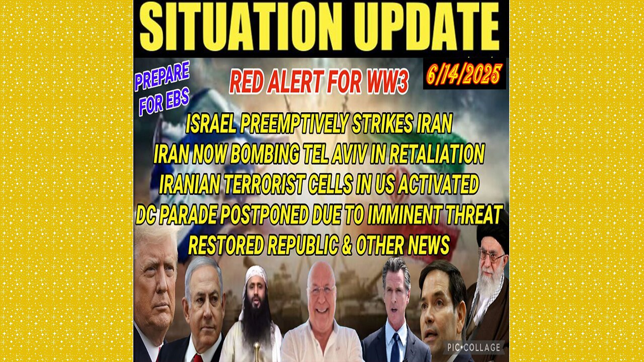 SITUATION UPDATE 6/14/25 - Something Big Is Coming! Iran Now Bombing Tel Aviv In Retaliation