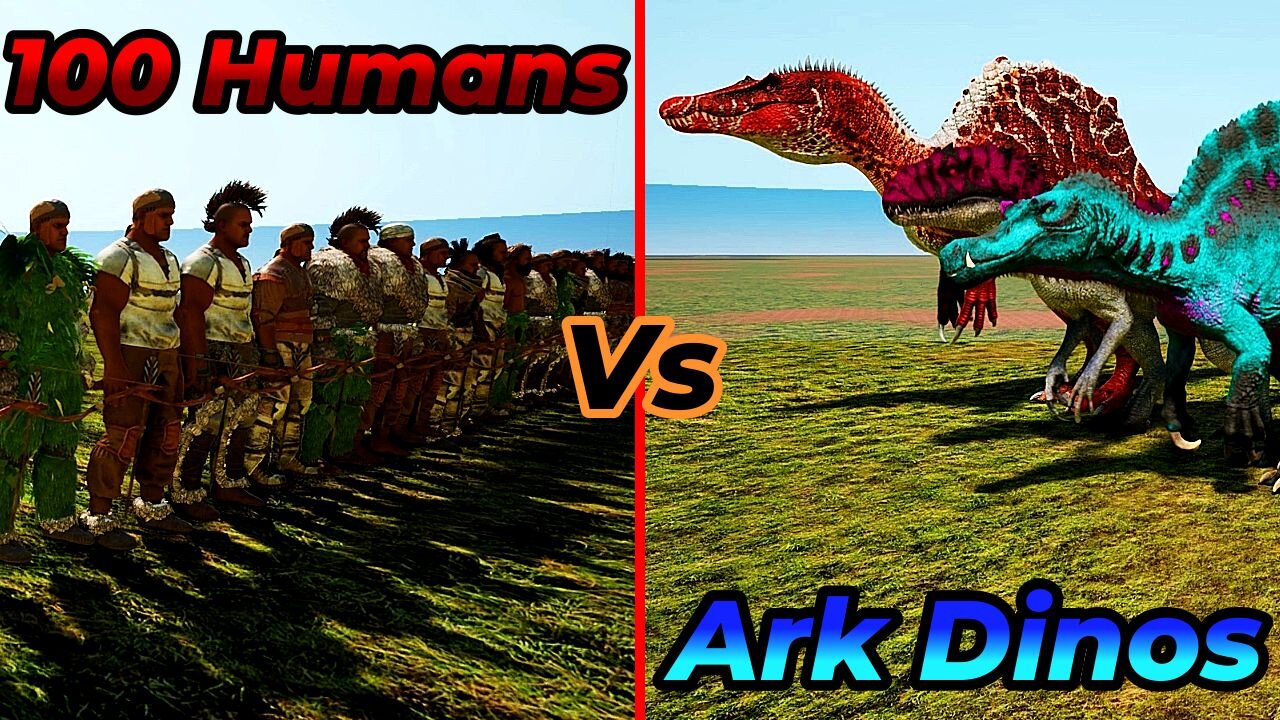 100 Humans vs Large Ark Dinos | Ark survival ascended | Ark Mods | Ark Battles | Gameplay