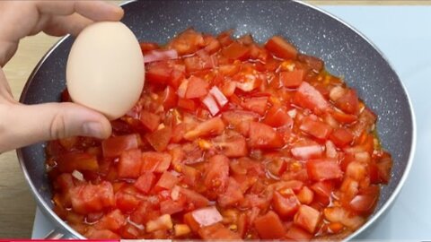 I have never eaten such delicious eggs with tomatoes! The easiest breakfast in5 minutes 💕💞🥰❤️❤️!!!
