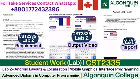 Client Work (Lab) | CST2335 Lab 2 – Android Layouts & Localization | Algonquin College