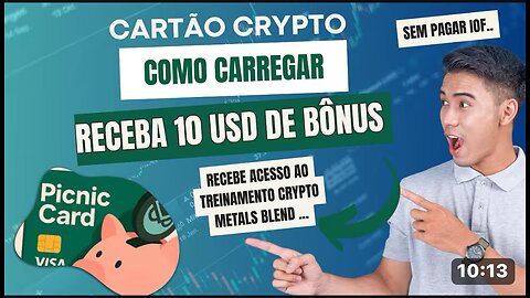 Cartão Crypto | Como Carregar | Receba 10 USD de Bônus sem pagar IOF