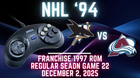 NHL '94 Franchise League (1997) - Sharks (Len) at Avalanche (jackandjose) {Genesis} - Game 22