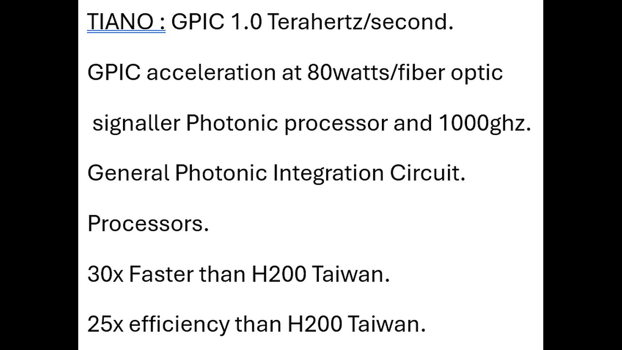 December 17 2025 -- processor Tiano 1000ghz