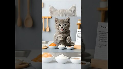 Meow chef cooking show for cats 🍲😸 VEO3 AI Funny Cat Video #catcooking #veo3