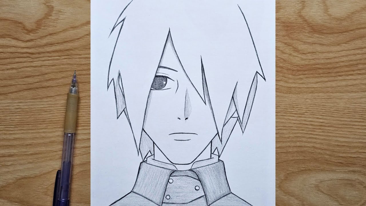 How to draw Sasuke Uchiha |Grown up Sasuke step by step | Easy anime ...