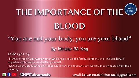 THE IMPORTANCE OF THE BLOOD