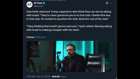 Sam Hyde slammed Trump supporters who think they can win by allying with Israel: