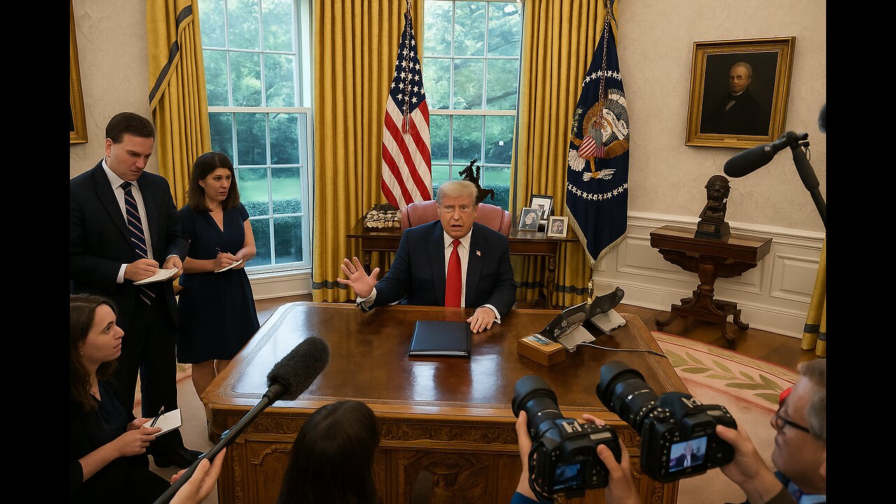 President Donald Trump took questions in the Oval Office on Tuesday.
