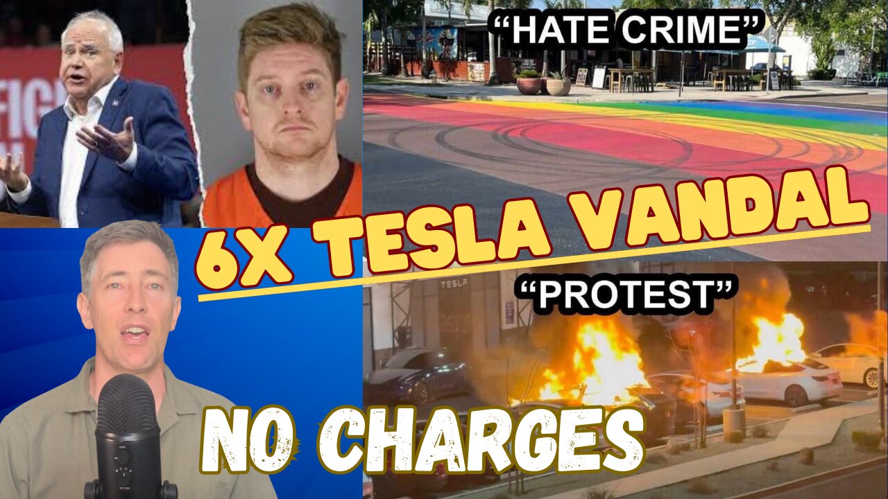 6x Tesla Vandal to Face NO Prosecution from Woke DA : Blue Team Privilege, Two Tier Justice