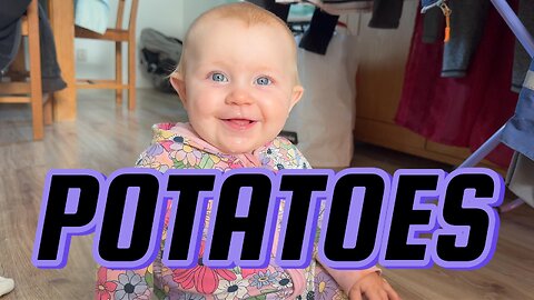 adorable baby moment: kayla + her potato bag adventure 🥔