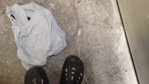 Walking Over Clothes with Crocks - Date: 10/20/2015
