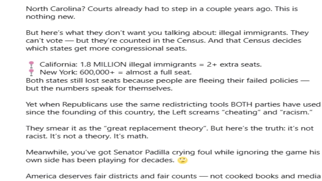 Leftist call Redistricting “the great replacement theory”, While it is nothing new by either party!