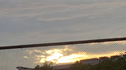 A break in the layer of created material in the atmosphere like in the matrix