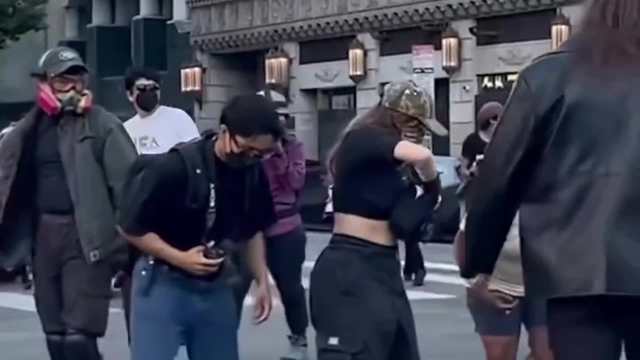 A woman was run over by an individual driving a car during protests in Los Angeles