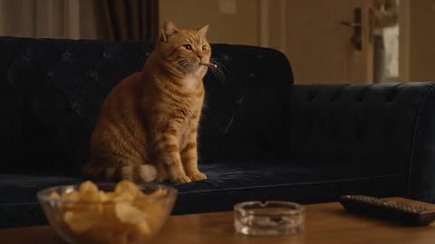The cat is having fun while its owner is away.