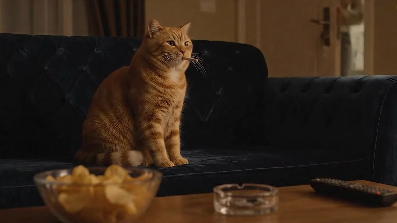 The cat is having fun while its owner is away.
