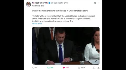 ONE OF IF NOT THE MOST SHOCKING TESTIMONIES IN UNITED STATES HISTORY