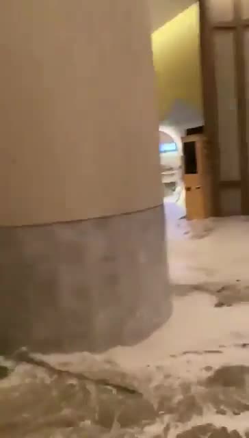 Super Typhoon Ragasa: floodwaters into lobby of Fullerton Ocean Park Hotel in Hong Kong