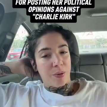 Shoutout to the bar in Austin, Tx for firing this POS. She says when you say “RIP CHARLIE KIRK”...