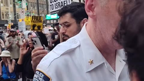 NYPD officers do this while zionists are committing GENOCIDE against Palestinians.