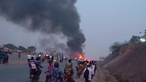 DEVELOPING: Large fire and explosion reported at Nyanya Bridge in Abuja, Nigeria