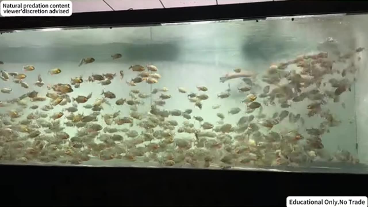 Piranha fish against catfish
