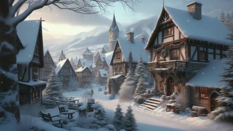 Winter Medieval Village | Relaxing Ambience | Celtic Relaxing Music