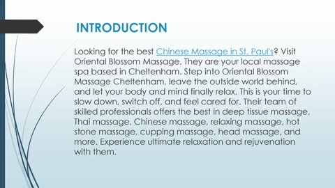 Best Chinese Massage in St. Paul's
