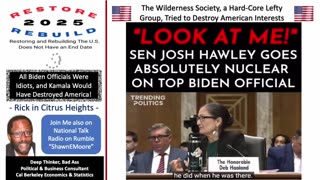 Senator Hawley Rips Biden Appointee a New One Re Selling America to Left Wing Group