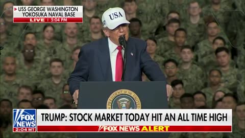 President Trump on the USS George Washington during stop in Japan