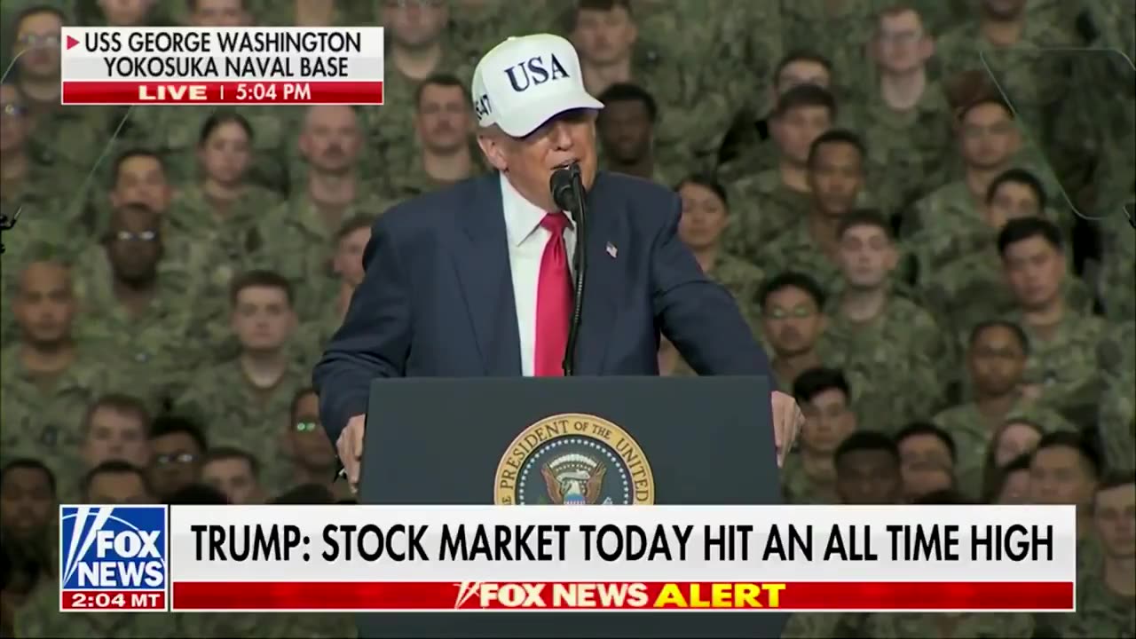 President Trump on the USS George Washington during stop in Japan