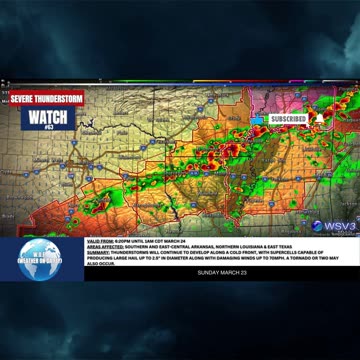 🌩️ Severe Storm Watch #63: AR, LA, TX Tonight! 3/23/25 #shorts #severeweather