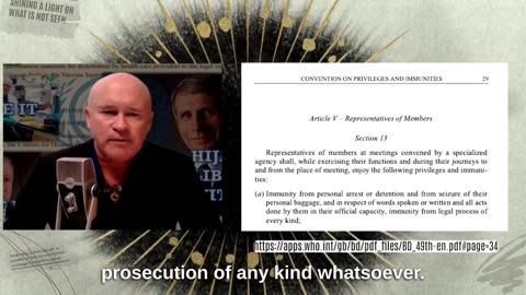 The W.H.O, in its founding document (1946), EXEMPTED itself from criminal prosecution