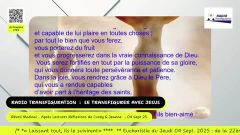 Réveil Matinal - Après Lectures de Jeanne Réflexions de Curdy & Jeanne - 04 Sept 25