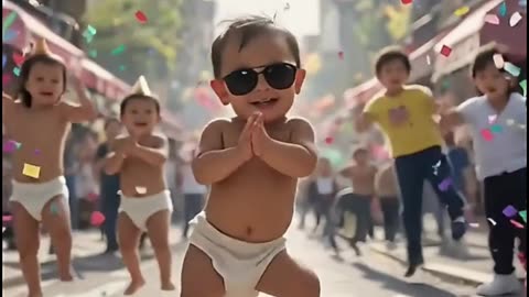 Funniest Baby Dance in Diapers 💃 | AI Animation Shorts 2025 #Shorts